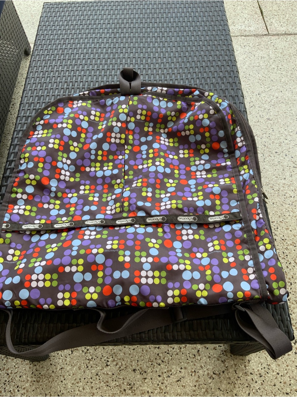 Gently used LeSportSac Sac Colorful Polka Dot Garment Bag - Picture 4 of 5